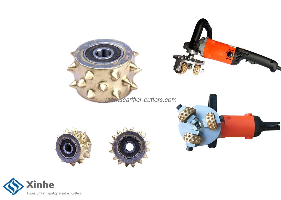 Rotary Bush Hammer Tungsten Carbide Cutters On Floor Grinders Floor