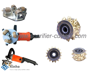 Scabbler Accessories Bush Hammer Carbide Tipped Cutters , Scarifier Drum Assembly