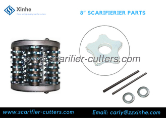Scarifier Accessories EDCO 5PT Carbide Scarifier Cutters/ Shafts/ Spacers On Floor  Milling Machine