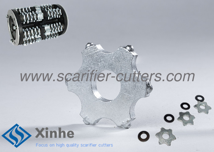 6 Point Tct Cutter Edco Scarifier Parts On Scarifying Machines , Long Life