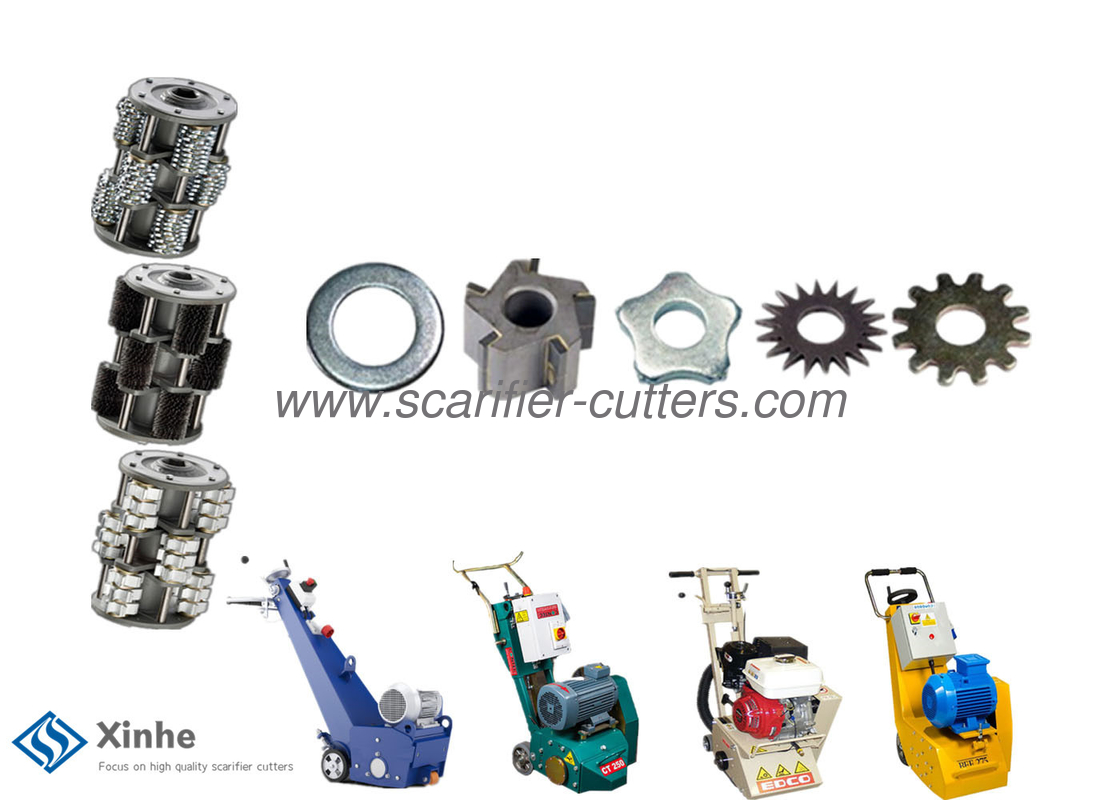 12 Points Steel Beam Cutter Edco Scarifier Drum With Carbide Cutters Scarifier Replacement Cutters Drum Setup